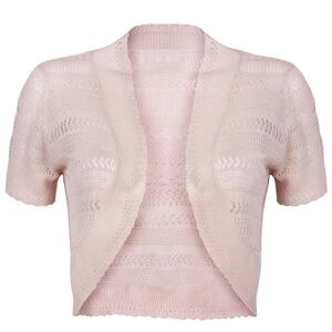 t/o White Short Sleeve Shrug